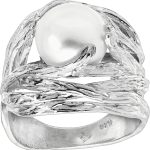 Silpada 'Nested Cultured Pearl' 9.5-10 mm Freshwater Cultured Pearl Ring in Sterling Silver